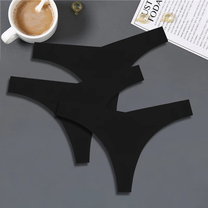 3-Pack Women’s Seamless Ice Silk Thongs