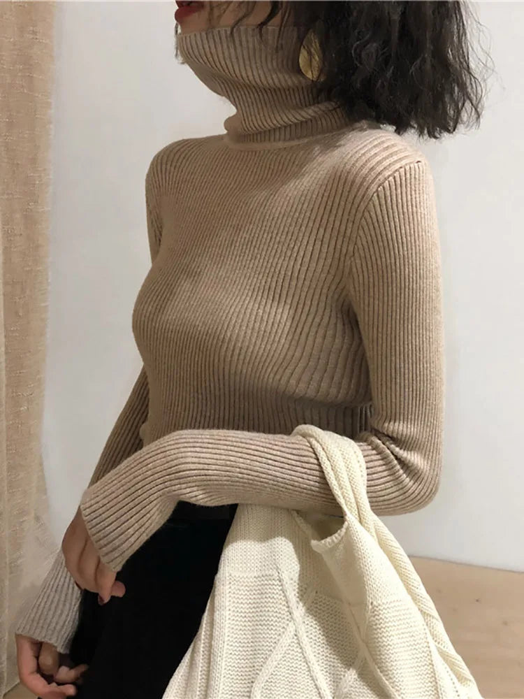Women’s Turtleneck Slim Fit Knitted Pullover