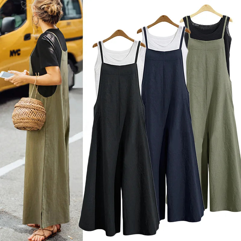 Women’s Casual Strap Wide-Leg Jumpsuit