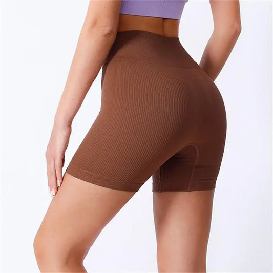 High Waist Ribbed Yoga Shorts