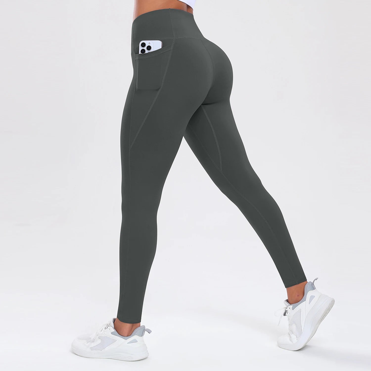 Yoga Pants with Pockets for Women Tummy Control Butt Lifting Sports Tights Slim Elastic Workout Leggings Casual Sportswear
