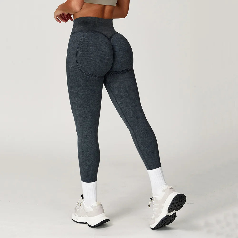 Yoga Pants Sports Leggings Women Seamless Sports Yoga Pant High Waist Ribbed Gym Clothes Fitness Workout Wear Scrunch Bum Tights