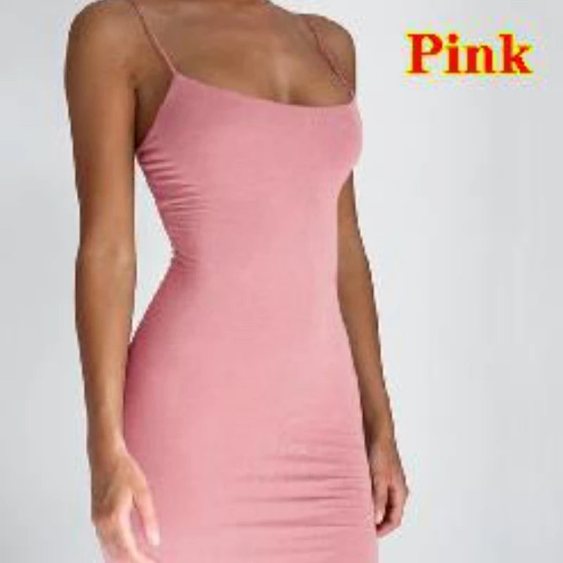Summer Spaghetti Strap Mini Dress Bodycon
