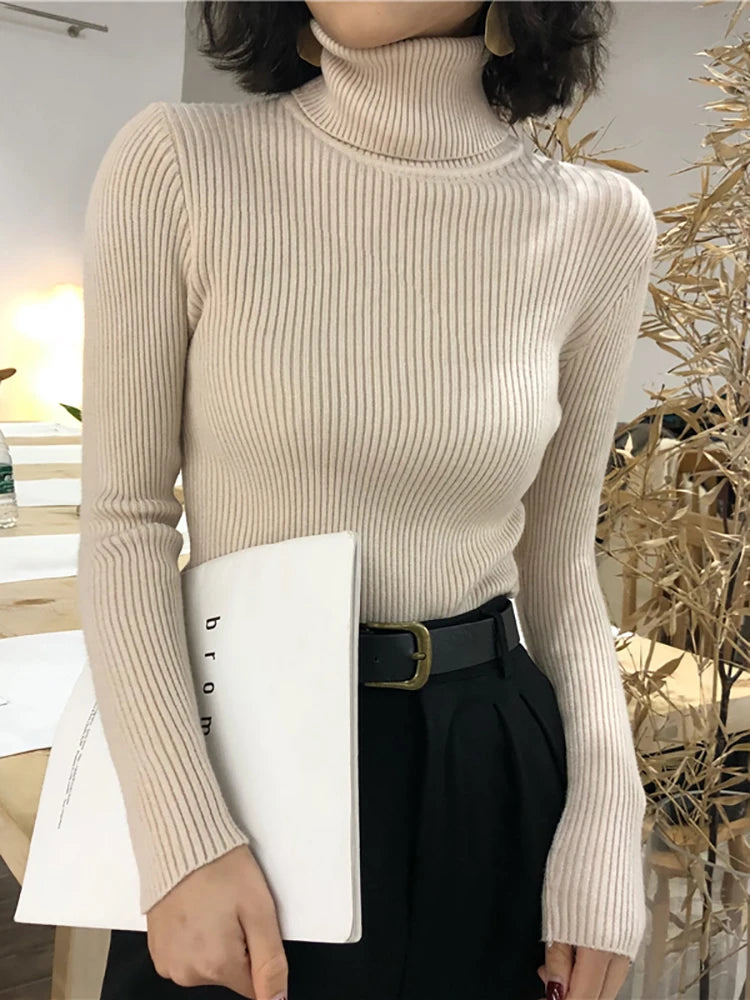 Women’s Turtleneck Slim Fit Knitted Pullover
