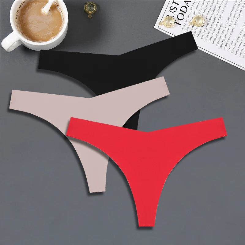 3-Pack Women’s Seamless Ice Silk Thongs