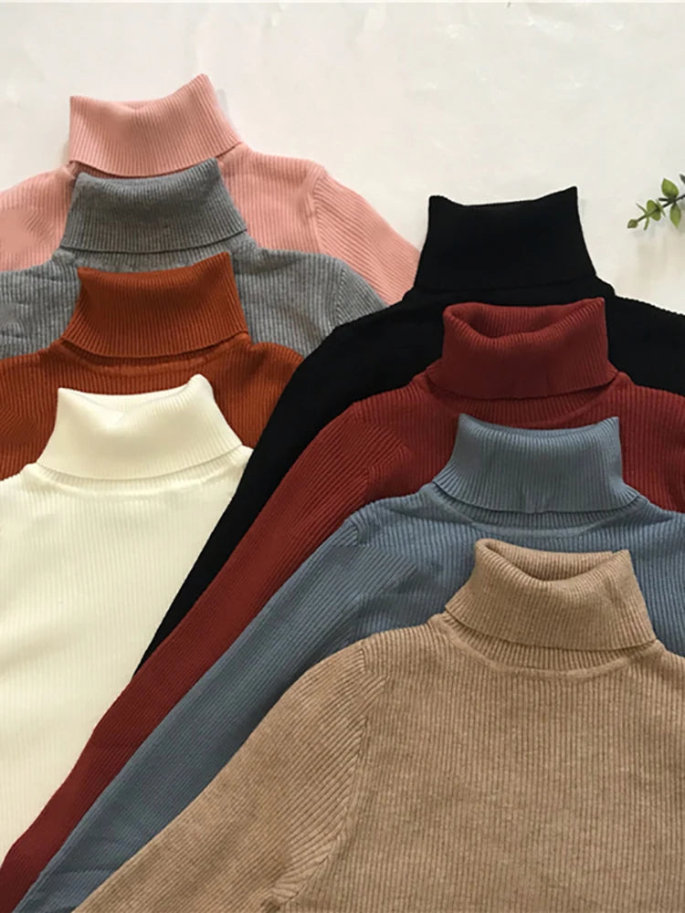 Women’s Turtleneck Slim Fit Knitted Pullover