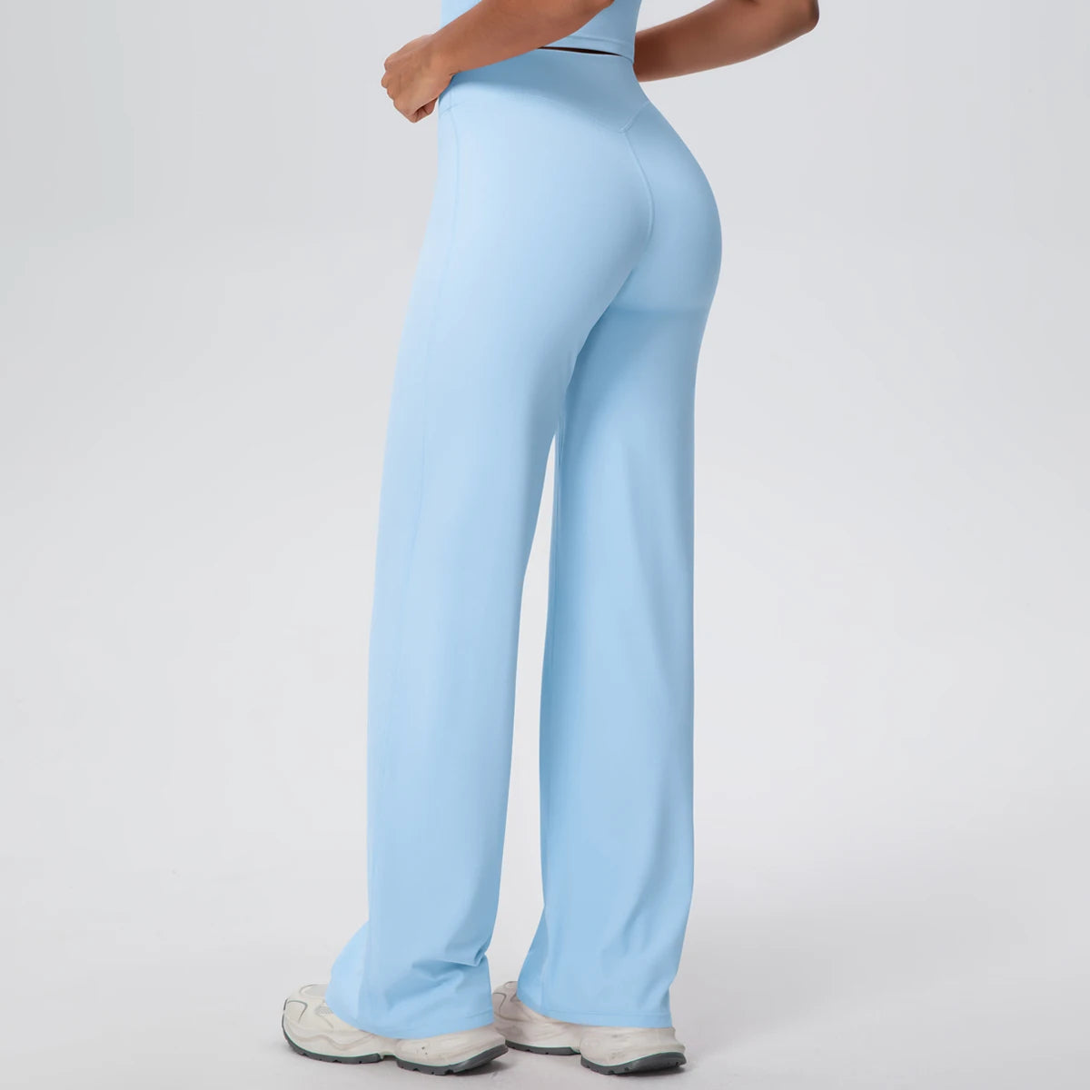 Woman Summer Breathable Wide Leg Yoga Pants Fitness Sports Running Cycling Solid Color Lifting Buttocks Gym Yoga Pants