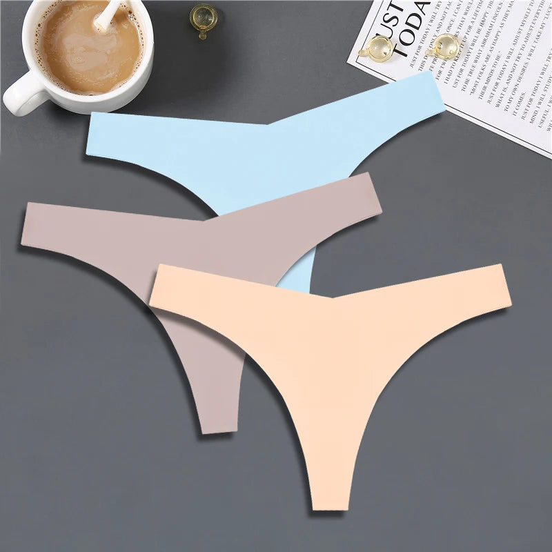 3-Pack Women’s Seamless Ice Silk Thongs