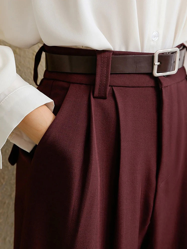 Women’s High-Waisted Pleated Wide-Leg Trousers