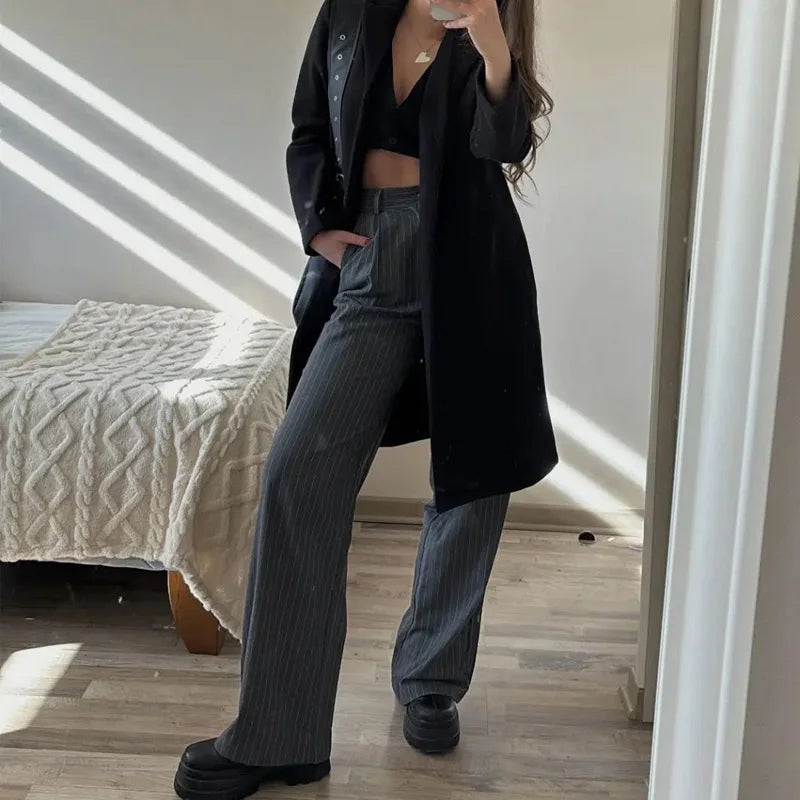 Women’s High-Waisted Wide-Leg Formal Trousers
