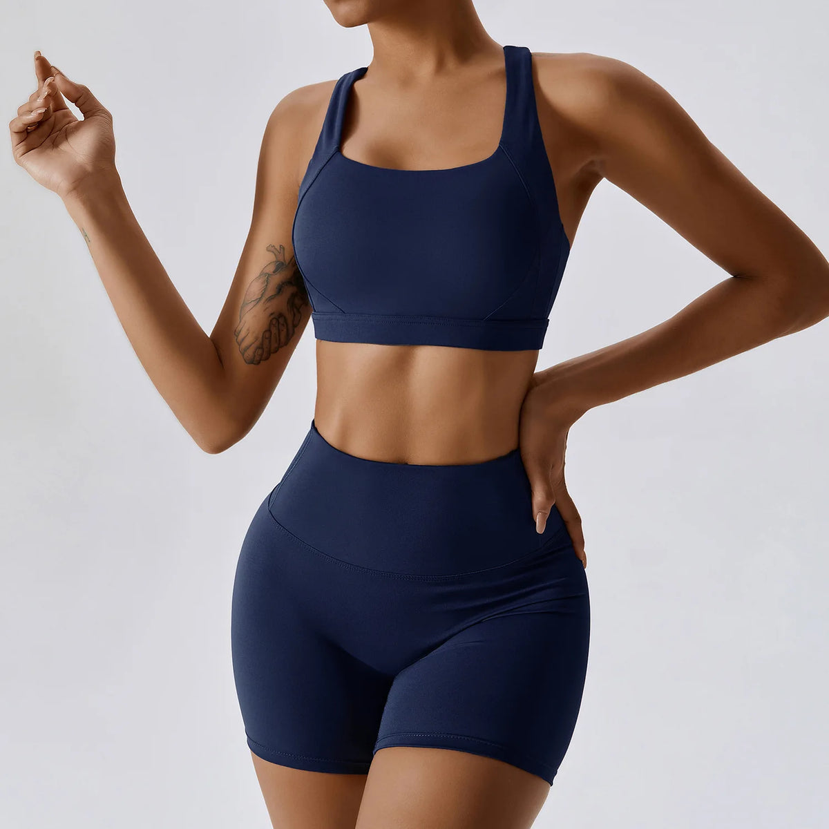 2-Piece Women’s High-Waist Leggings & Sports Bra Set