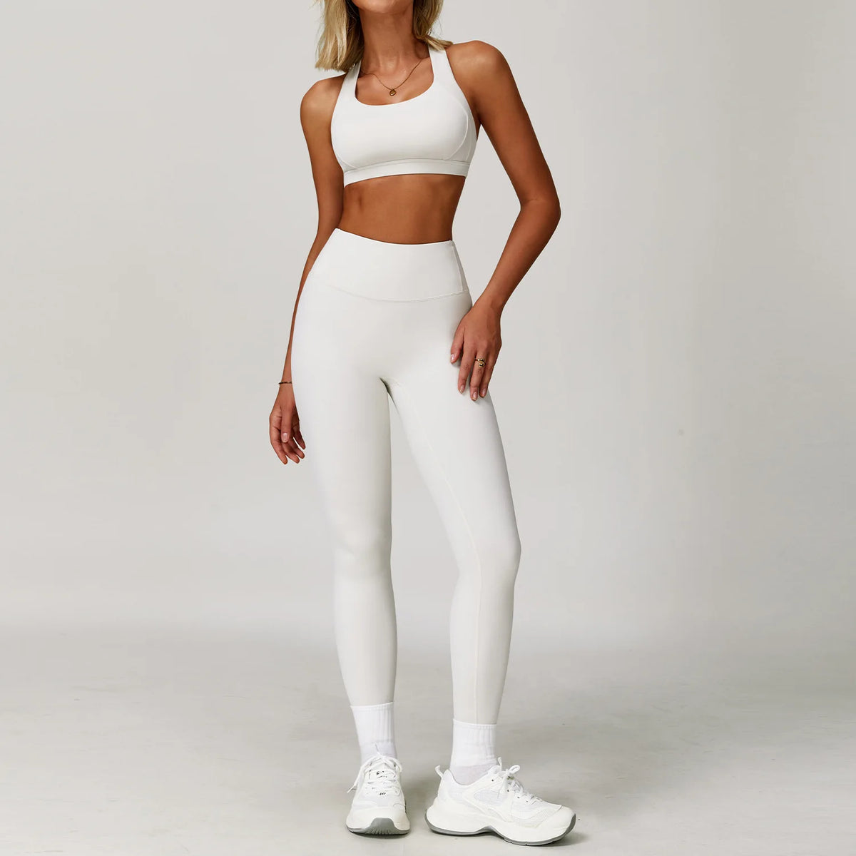 2-Piece Women’s High-Waist Leggings & Sports Bra Set