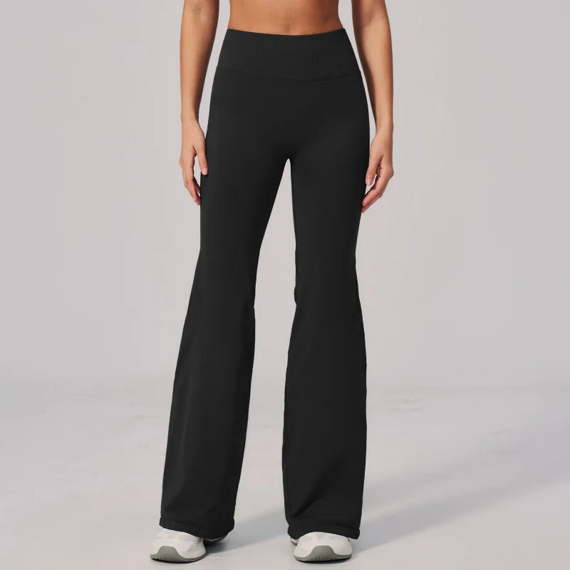 Yoga Pants High Waist Wide Leg Women Gym Clothes Woman Flare Leggings Straight Pants Fitness Bell-bottoms Workout Trousers