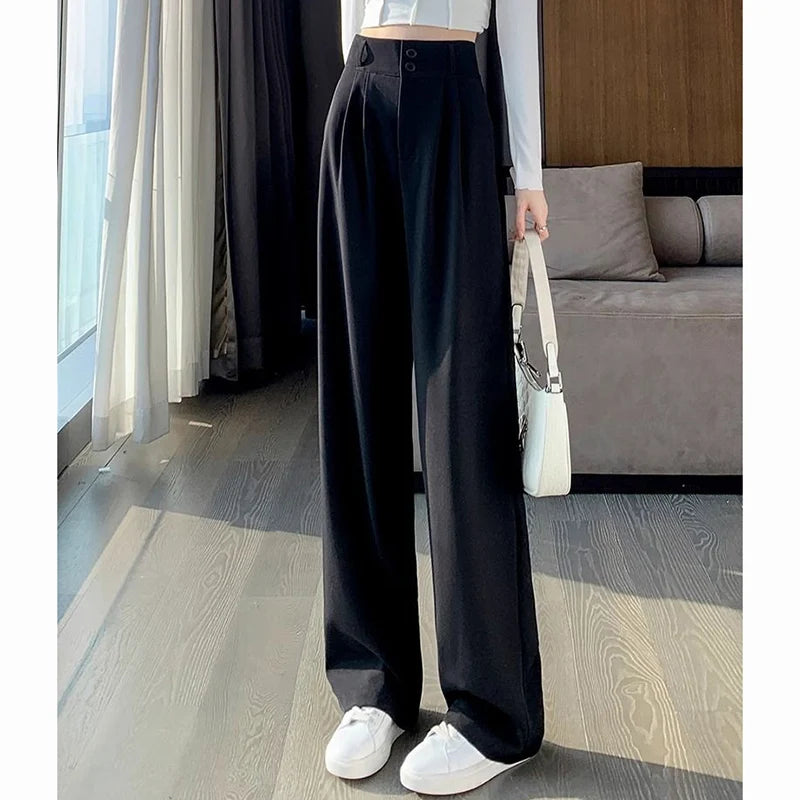 Women’s High-Waisted Straight-Leg Summer Trousers
