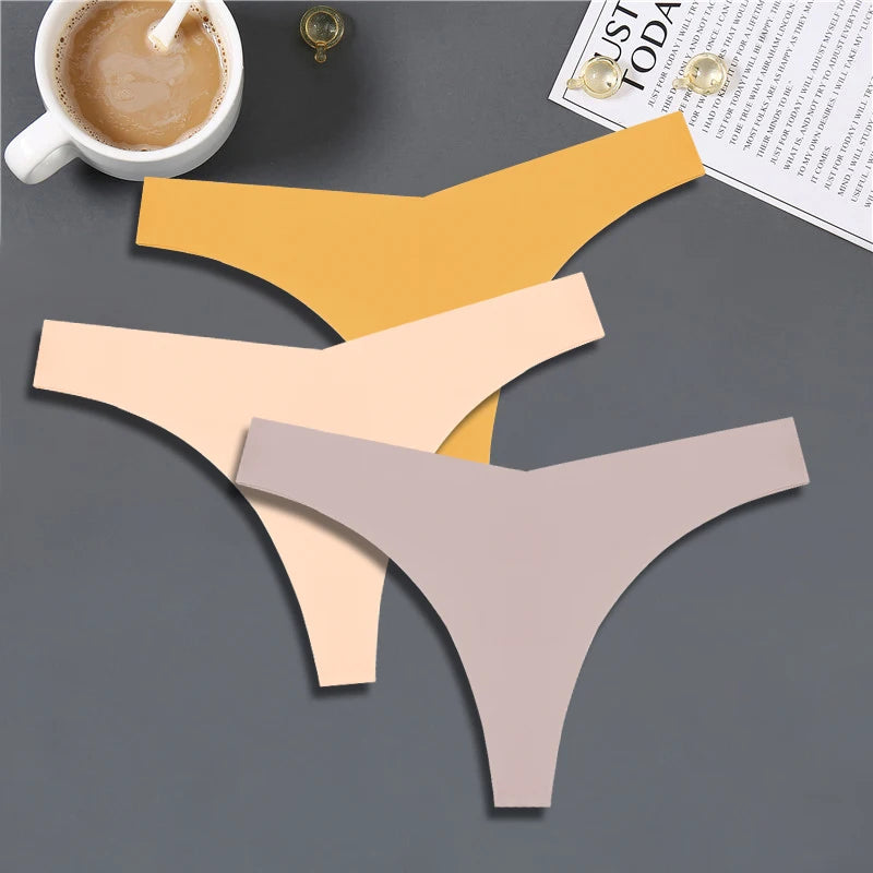 3-Pack Women’s Seamless Ice Silk Thongs