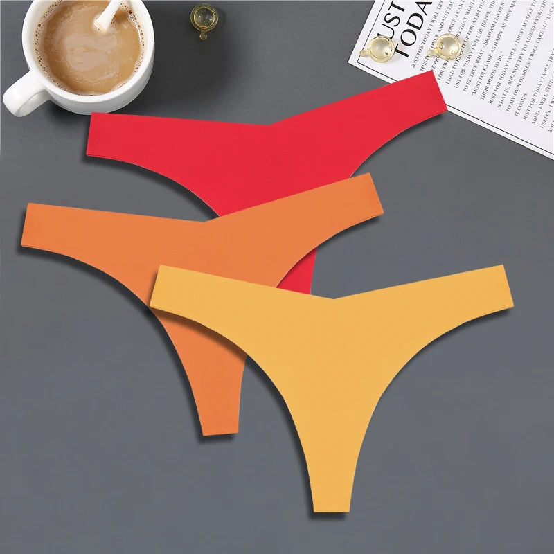 3-Pack Women’s Seamless Ice Silk Thongs