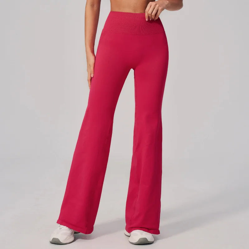 Yoga Pants High Waist Wide Leg Women Gym Clothes Woman Flare Leggings Straight Pants Fitness Bell-bottoms Workout Trousers
