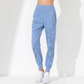 Yoga Pants Loose Slim Quick-Dry Yoga Pants Pleated Hem Bound Running Fitness Capris Pockets Jogging Pants Woman