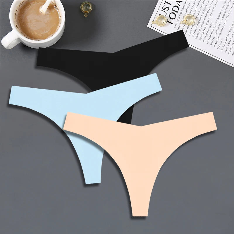 3-Pack Women’s Seamless Ice Silk Thongs