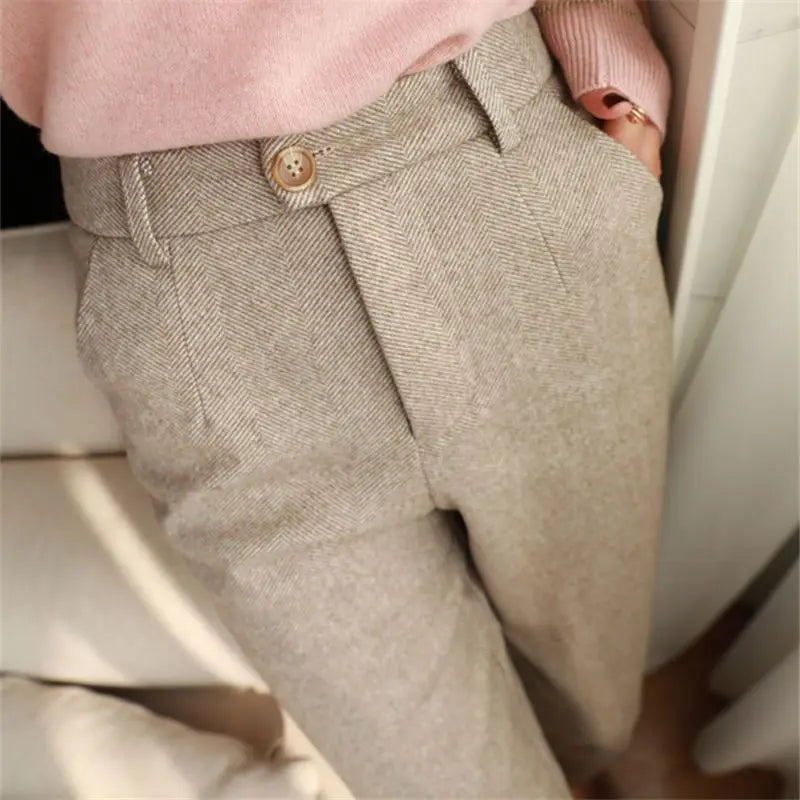 Women’s High-Waist Khaki Harem Pants