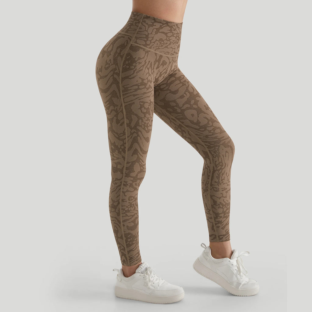 Yoga Pants For Women Coffee Leopard Gym Leggings Seamless High Waist Push Up Hip Lift Gym Tights Fitness Workout Leggins Female