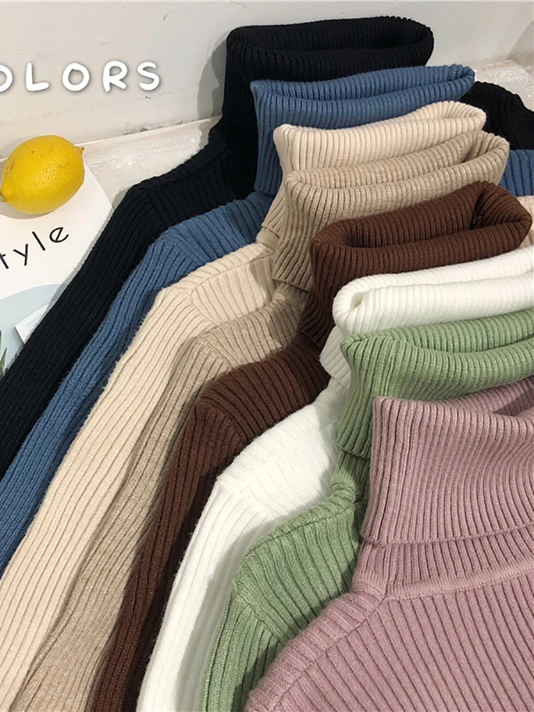 Women’s Turtleneck Slim Fit Knitted Pullover