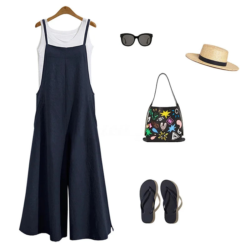 Women’s Casual Strap Wide-Leg Jumpsuit