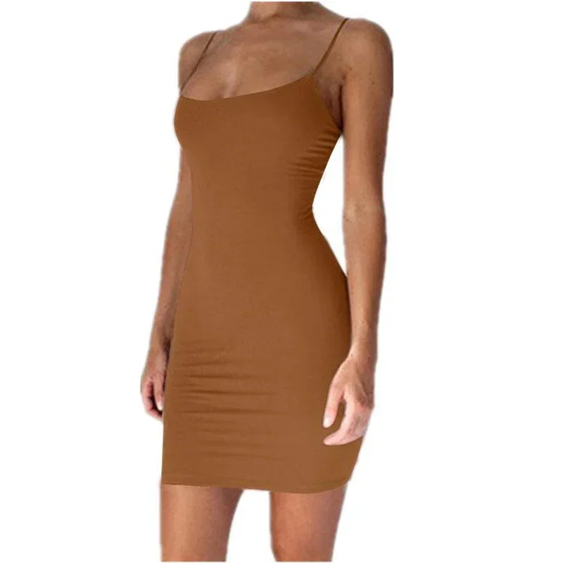 Summer Spaghetti Strap Mini Dress Bodycon