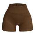 High-waisted Yoga Pant For Women, Designed To Lift And Shape, Tight-fitting With Solid Color And Ribbed Texture, Sports  Shorts