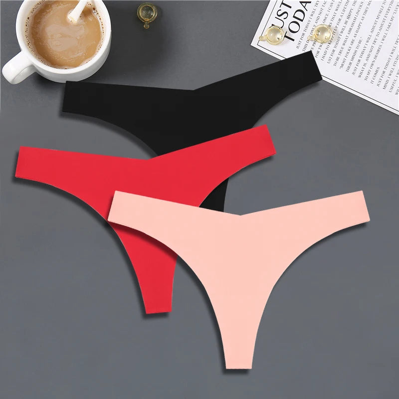 3-Pack Women’s Seamless Ice Silk Thongs