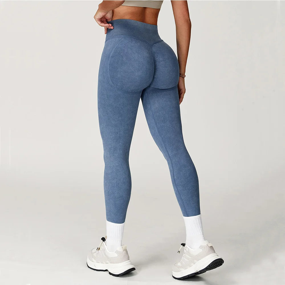 Yoga Pants Sports Leggings Women Seamless Sports Yoga Pant High Waist Ribbed Gym Clothes Fitness Workout Wear Scrunch Bum Tights
