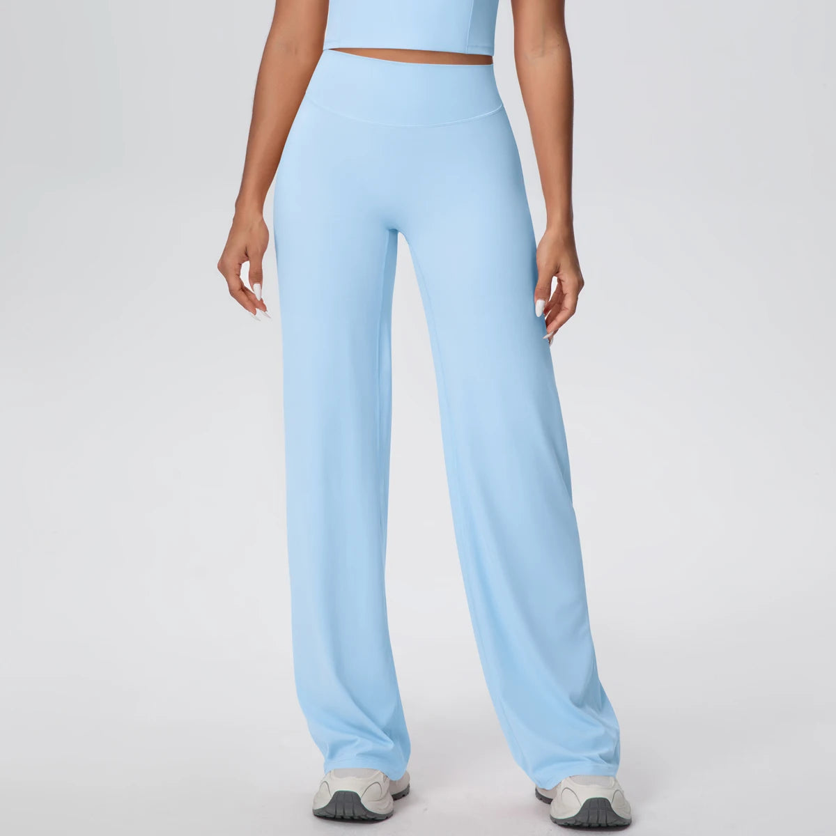 Woman Summer Breathable Wide Leg Yoga Pants Fitness Sports Running Cycling Solid Color Lifting Buttocks Gym Yoga Pants