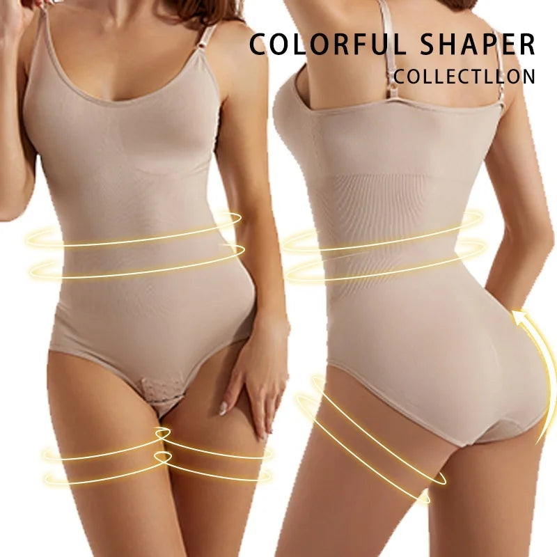 Female Seamless Shaping Bodysuit, Open Crotch Hip Lift Panties, High Waist Tummy Compression Corset, Sling Slim Body Shaper