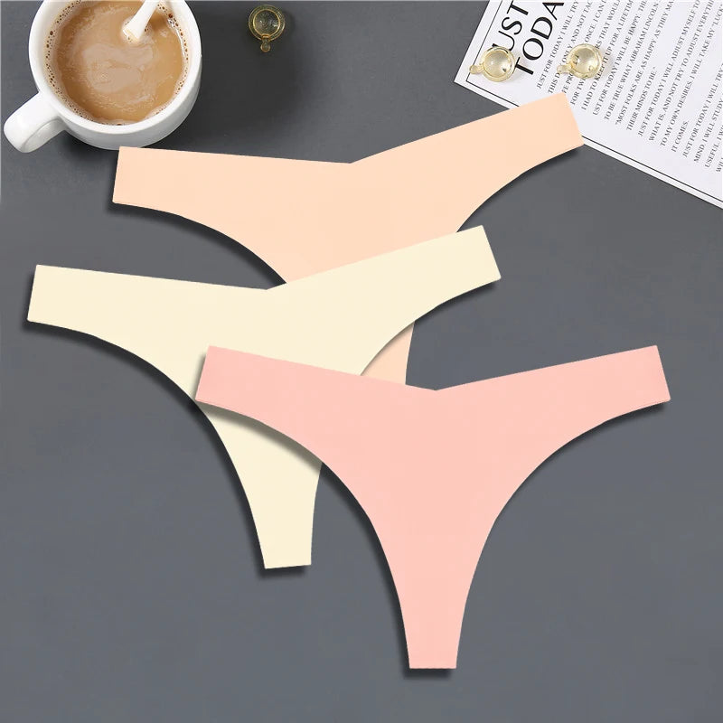 3-Pack Women’s Seamless Ice Silk Thongs