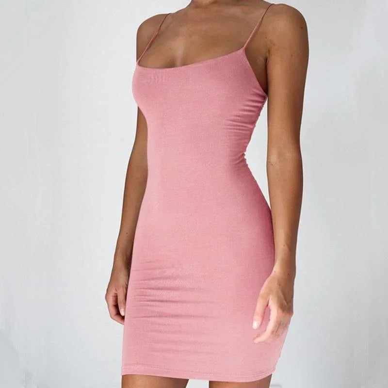 Summer Spaghetti Strap Mini Dress Bodycon
