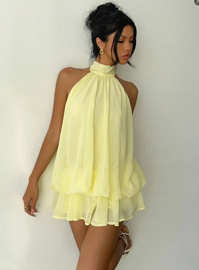 Slim Fit Tie Waist Summer Vacation Dress