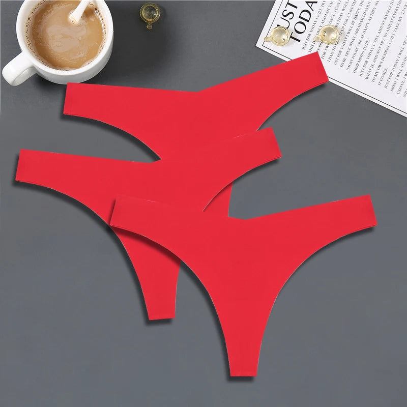 3-Pack Women’s Seamless Ice Silk Thongs