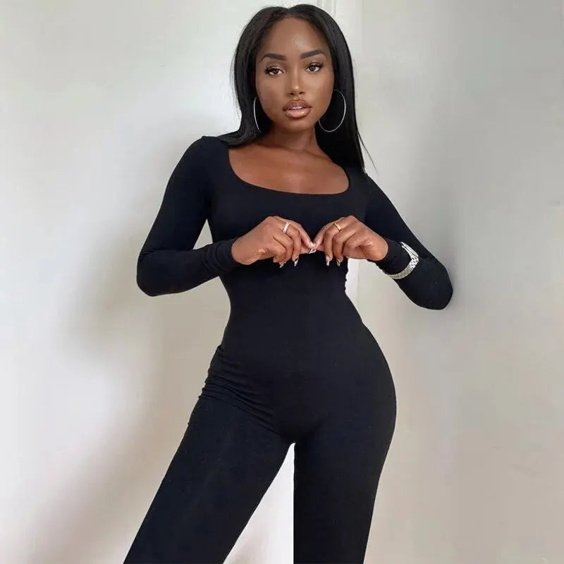 Women’s Long Sleeve Slim Fit Bodycon Jumpsuit