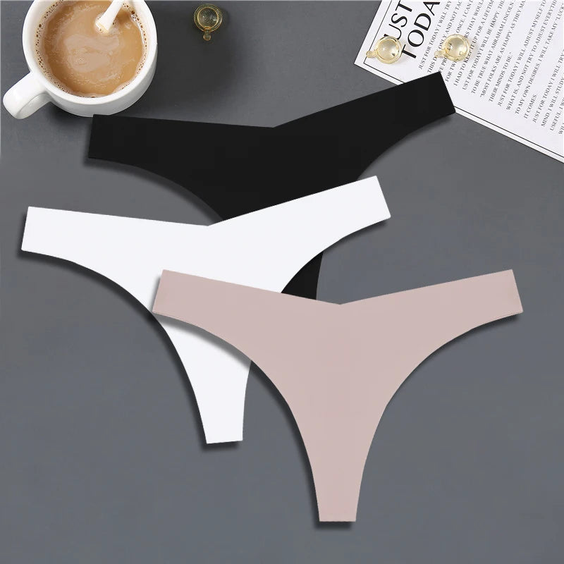 3-Pack Women’s Seamless Ice Silk Thongs