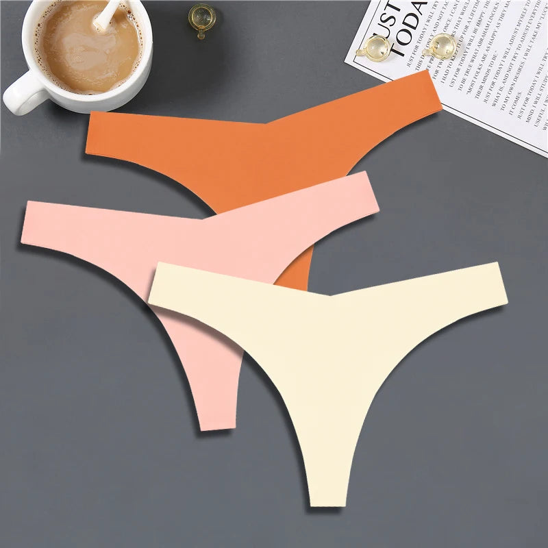 3-Pack Women’s Seamless Ice Silk Thongs