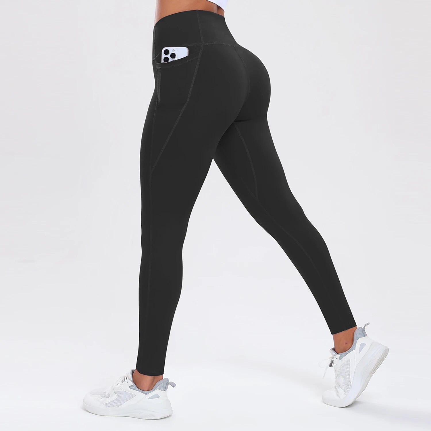 Yoga Pants with Pockets for Women Tummy Control Butt Lifting Sports Tights Slim Elastic Workout Leggings Casual Sportswear