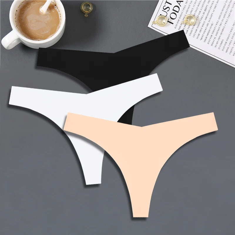 3-Pack Women’s Seamless Ice Silk Thongs