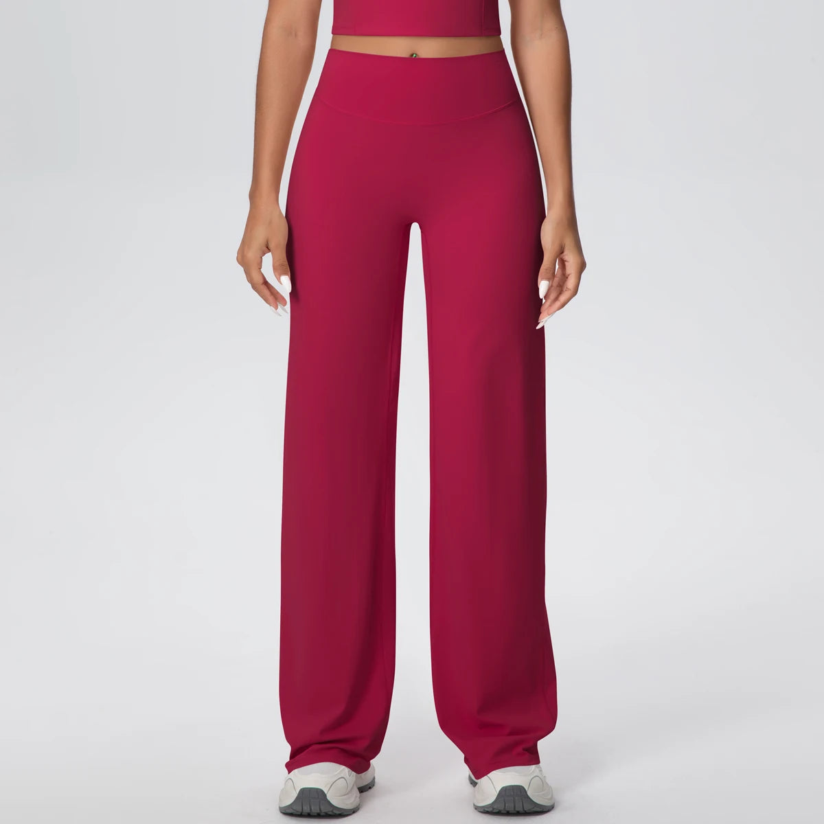 Woman Summer Breathable Wide Leg Yoga Pants Fitness Sports Running Cycling Solid Color Lifting Buttocks Gym Yoga Pants