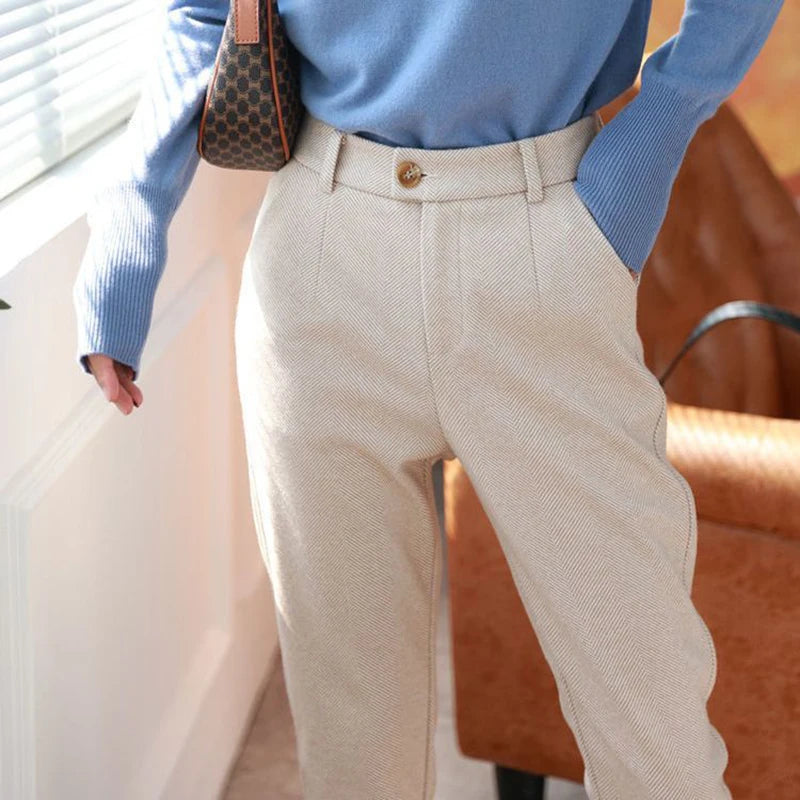 Women’s High-Waist Khaki Harem Pants