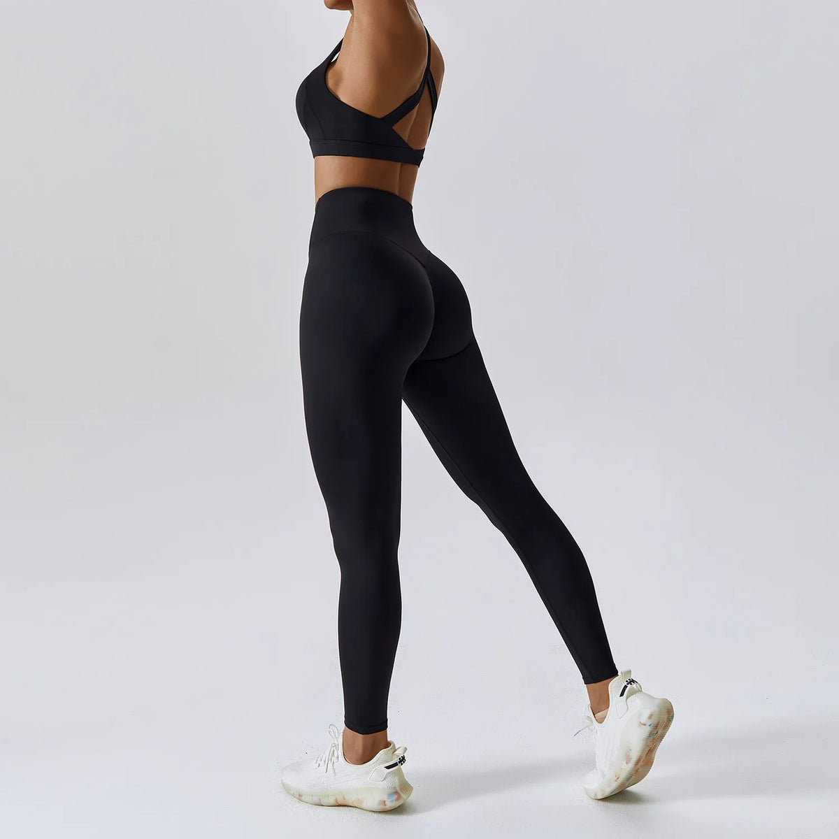2-Piece Women’s High-Waist Leggings & Sports Bra Set