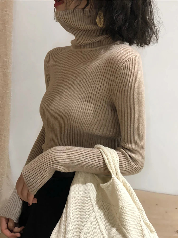 Women’s Turtleneck Slim Fit Knitted Pullover