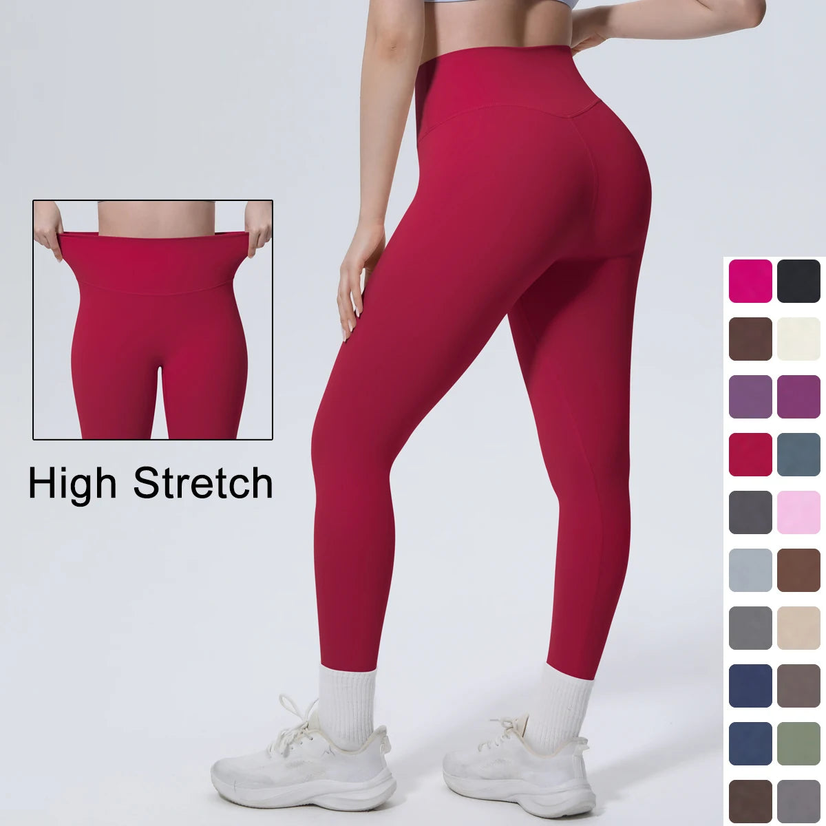 Summer Breathable Peach Buttocks Yoga Pants Solid Color High Stretch Sports Leggings Gym Push Up Outdoor Running Yoga Pants