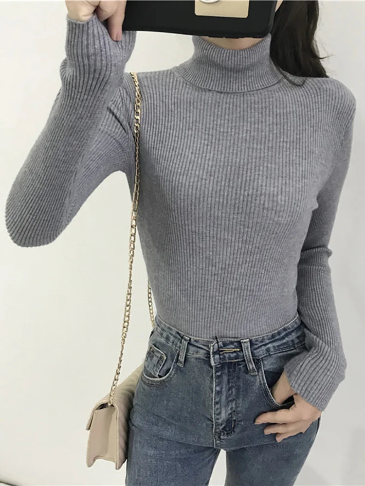 Women’s Turtleneck Slim Fit Knitted Pullover