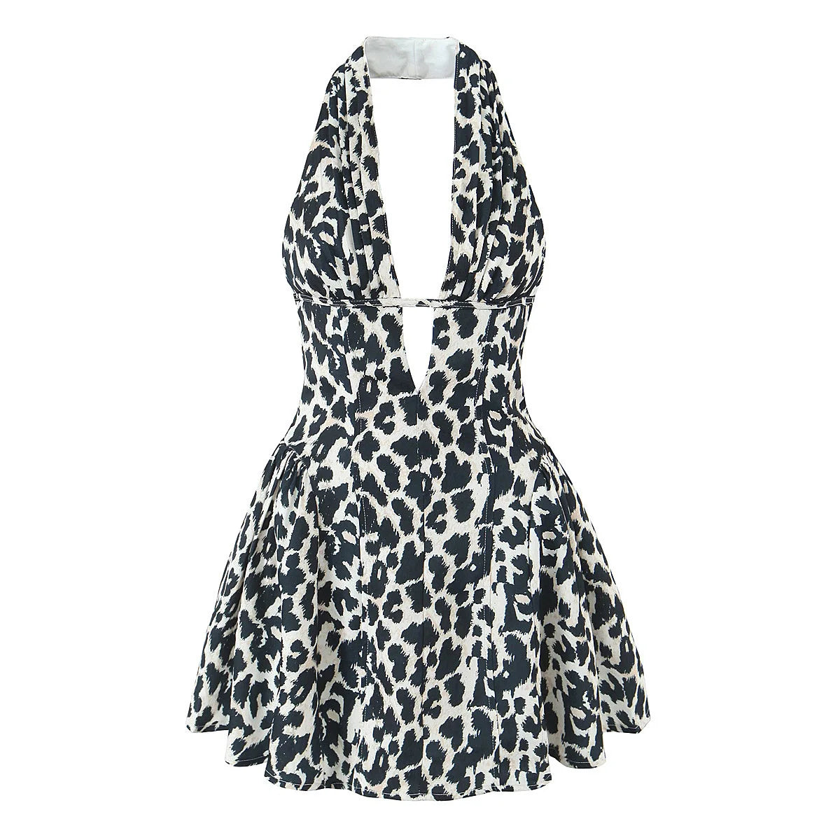 Women’s Retro Polka Dot Halter Mini Dress