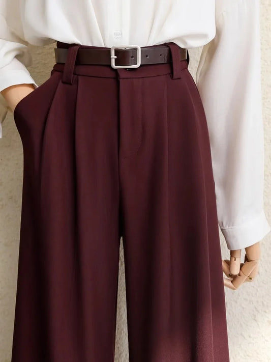 Women’s High-Waisted Pleated Wide-Leg Trousers